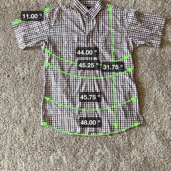 Wrangler Other - Wrangler Shirt Mens XLT Western Fashion Pearl Snap Brown Short Sleeve Plaid